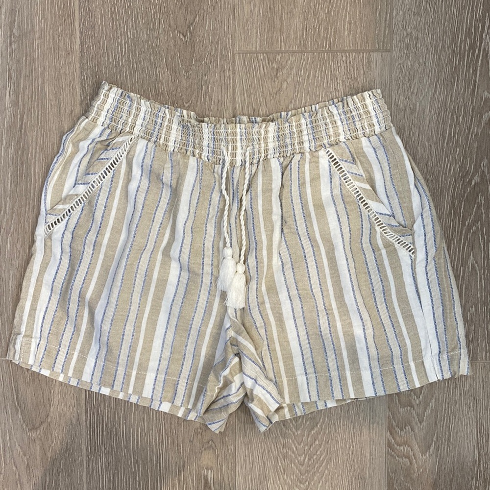 BRIGGS linen blend pull on shorts, Size Large